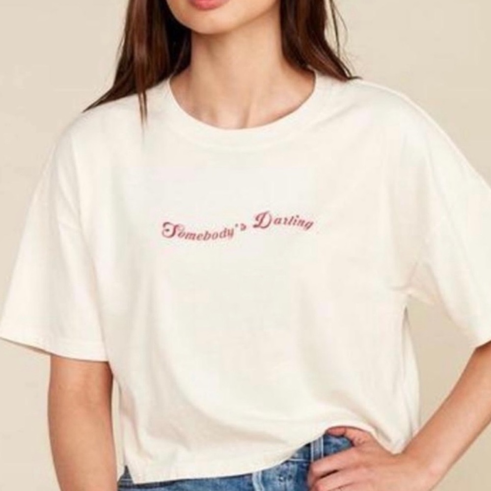 MATE the Label The Roxy Cropped Tee Somebody’s Darling in Bone Size M